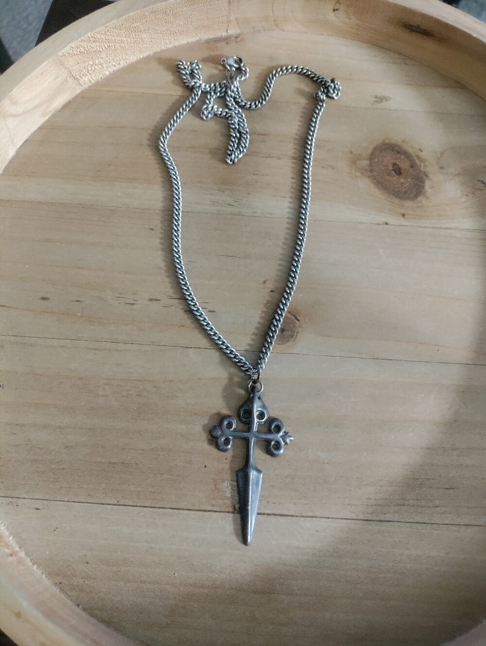 Avery Sword Cross Necklace Sterling Silver 925